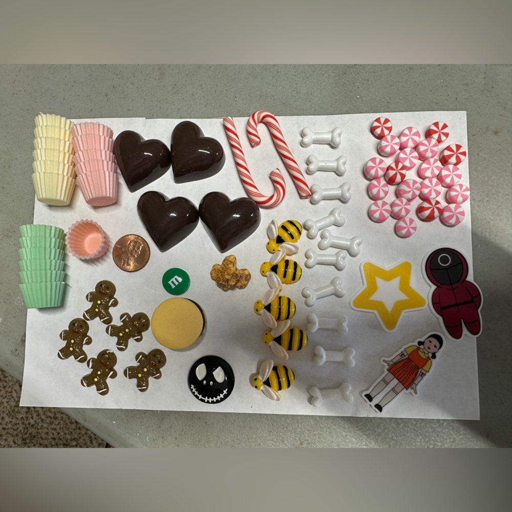 Clay Polymer/Plastic/Resin Assortment of Sprinkles, Charms,Flat backs